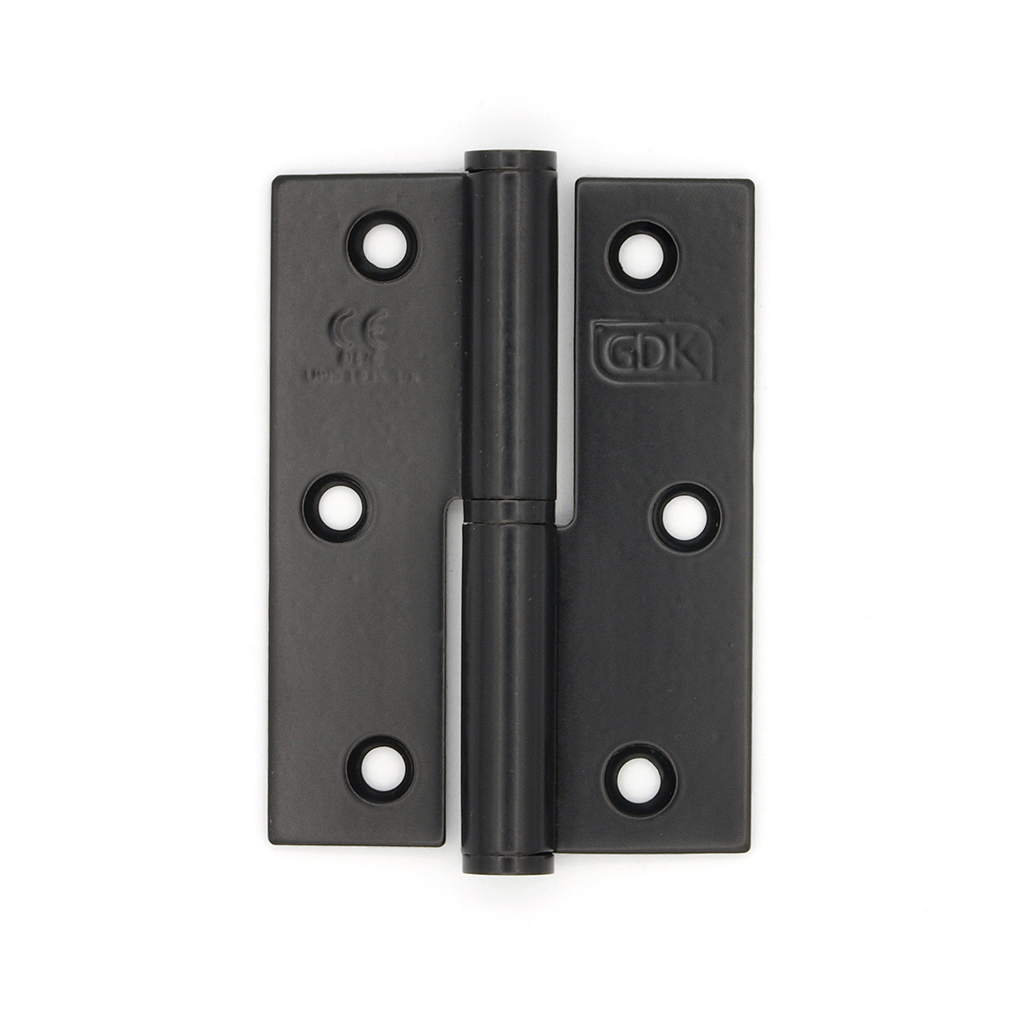 BISAGRA CABEZA PLANA CANTO CUAD.65*90mm DCHA NEGRO